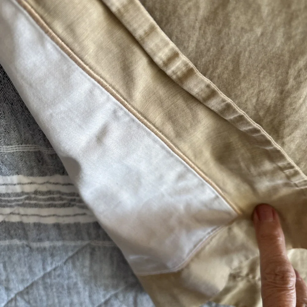 Yves DeLorme 100% Cotton Standard Sham set of 2 grayish yellow France